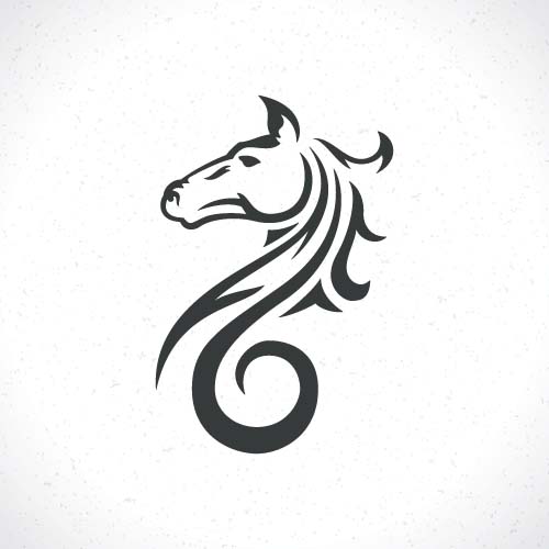 Vector set of horse logos design 04