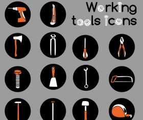 Vector working tools icons material 01