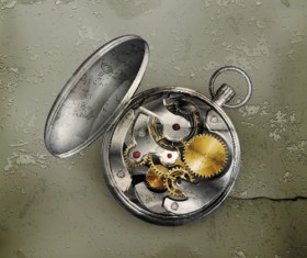 Vintage clock grunge background vector 03