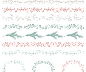 Vintage hand drawn swirls ornaments with corner vector 05