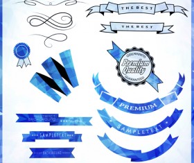 Vintage ribbon with quality Label vector material 01