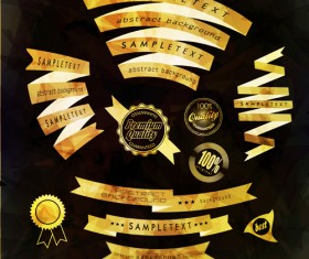 Vintage ribbon with quality Label vector material 02