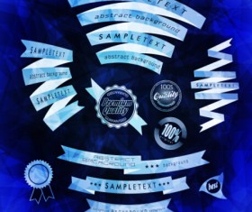 Vintage ribbon with quality Label vector material 04