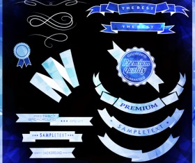 Vintage ribbon with quality Label vector material 06