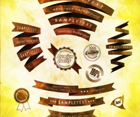 Vintage ribbon with quality Label vector material 08