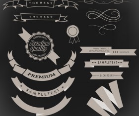 Vintage ribbon with quality Label vector material 10
