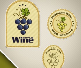 Vintage wine sticker labels vector material