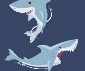 Vivid shark design vectors set 02