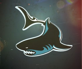 Vivid shark design vectors set 07