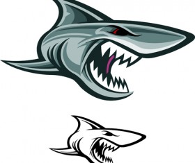 Vivid shark design vectors set 09