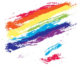 Watercolor oil painting rainbow background vector 02