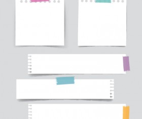 White paper banners vectors set 04