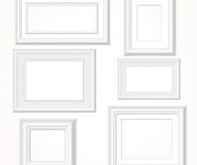 White photo frames vector set