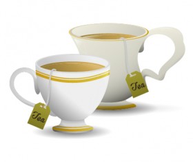 White porcelain cup with tea vector