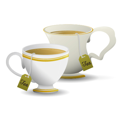White porcelain cup with tea vector