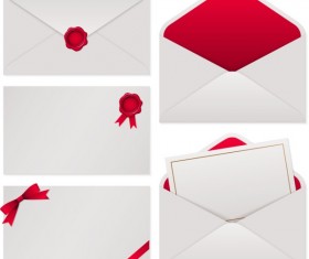 White with red envelope vector material