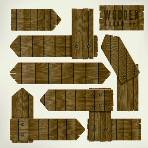 Wooden arrows creative vector material