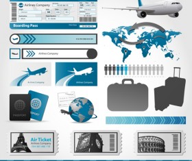 World airlines travel Infographics vector template 02