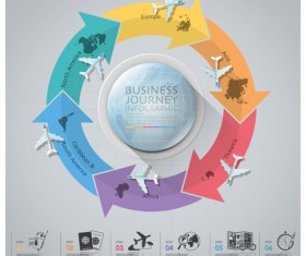 World airlines travel Infographics vector template 05