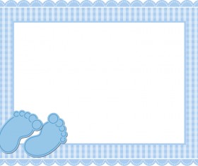 baby blue gingham frame vector