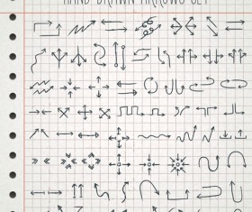hand drawn arrows vector set