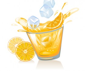 lemon juice material vector set 01