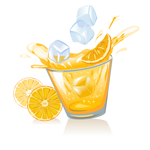 lemon juice material vector set 01