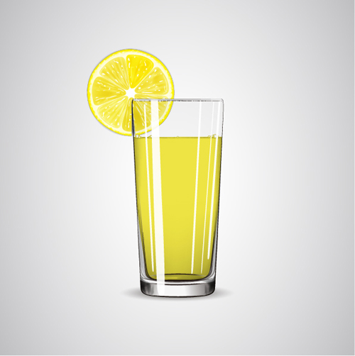 lemon juice material vector set 03