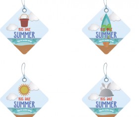 lozenge summer sale tags vector set 01
