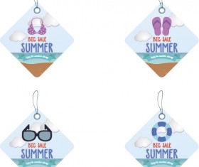 lozenge summer sale tags vector set 02