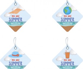 lozenge summer sale tags vector set 03