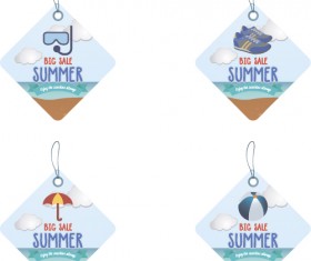 lozenge summer sale tags vector set 04