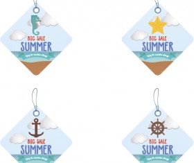 lozenge summer sale tags vector set 05