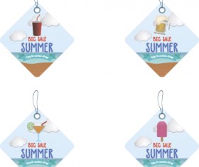 lozenge summer sale tags vector set 06