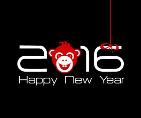 2016 year of the monkey vector material 01