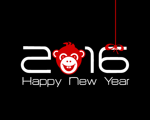 2016 year of the monkey vector material 01