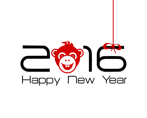 2016 year of the monkey vector material 02