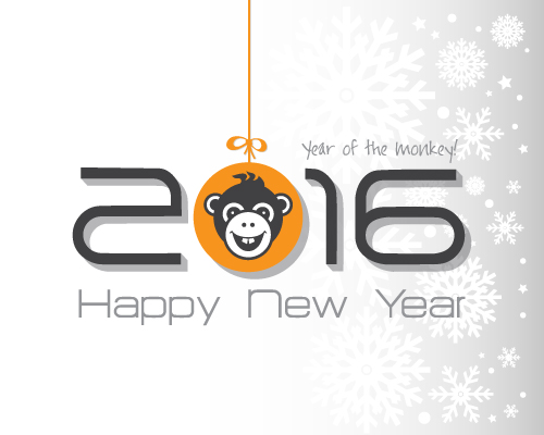 2016 year of the monkey vector material 03