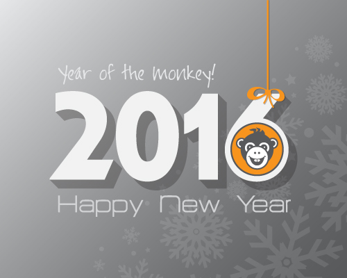 2016 year of the monkey vector material 04
