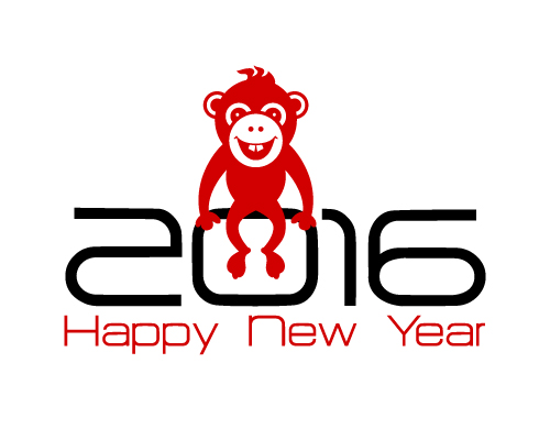 2016 year of the monkey vector material 05