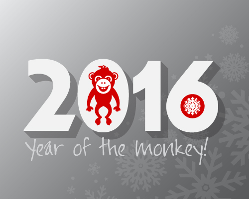 2016 year of the monkey vector material 06