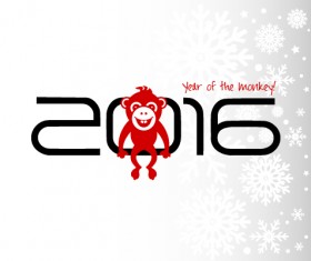 2016 year of the monkey vector material 07