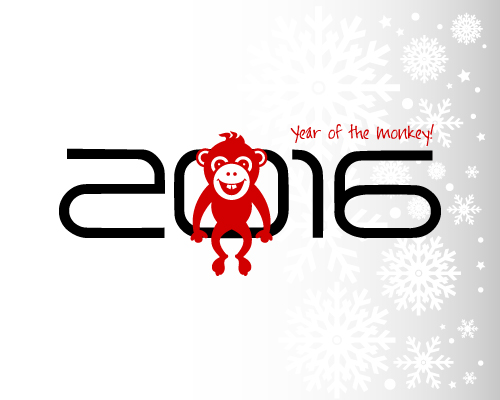 2016 year of the monkey vector material 07