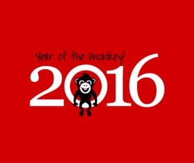 2016 year of the monkey vector material 09