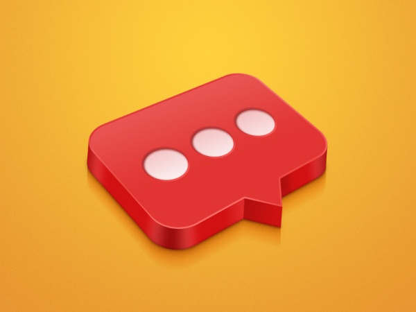 3D red Chat psd icon