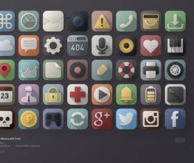 40 Kind APP icons vintage psd material