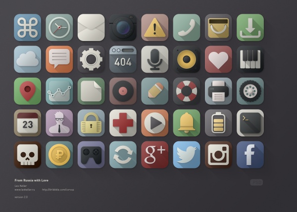 40 Kind APP icons vintage psd material