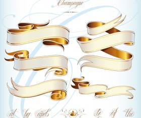 Abstract ribbon golden vector