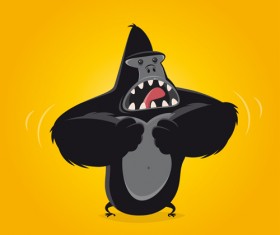 Amusing gorilla cartoon styles vector 02