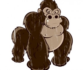 Amusing gorilla cartoon styles vector 04